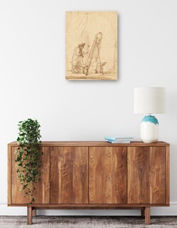 Foto 2 | Foto 2 | Cuadro Decorativo - Un Artista En Su Estudio (1630)- Rembrandt Van Rijn - Abstracto - 28x36 - Impresión En Lienzo - Fine Art Tj