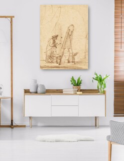 Foto 5 | Foto 5 | Cuadro Decorativo - Un Artista En Su Estudio (1630)- Rembrandt Van Rijn - Abstracto - 28x36 - Impresión En Lienzo - Fine Art Tj