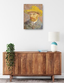 Foto 2 | Foto 2 | Cuadro Decorativo - Autorretrato Con Sombrero De Paja- Vincent Van Gogh - Fotografía - 46x61 - Impresión En Lienzo - Fine Art Tj