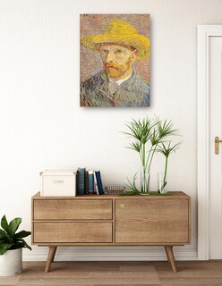 Foto 3 | Foto 3 | Cuadro Decorativo - Autorretrato Con Sombrero De Paja- Vincent Van Gogh - Fotografía - 46x61 - Impresión En Lienzo - Fine Art Tj