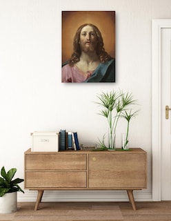 Foto 3 | Foto 3 | Cuadro Decorativo - Busto De Cristo (salvator Mundi)- Guido Reni - Religión - 46x61 - Impresión En Lienzo - Fine Art Tj