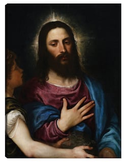 Foto 1 | Foto 1 | Cuadro Decorativo - La Tentación De Cristo (c. 1516-25)- Titian - Religión - 69x92 - Impresión En Lienzo - Fine Art Tj