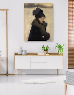 Foto 5 | Foto 5 | Cuadro Decorativo - Mujer Con Piel (c. 1880–85)- John Singer Sargent - Fotografía - 77x102 - Impresión En Lienzo - Fine Art Tj