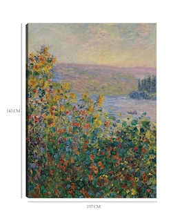 Foto 6 | Foto 6 | Cuadro Decorativo - Parterres De Flores En Vétheuil (1881)- Claude Monet - Floral - 107x143 - Impresión En Lienzo - Fine Art Tj