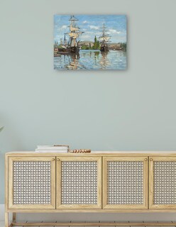 Foto 4 | Foto 4 | Cuadro Decorativo - Barcos Navegando Por El Sena En Rouen- Claude Monet - Religión - 69x92 - Impresión En Lienzo - Fine Art Tj