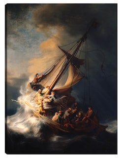 Foto 1 | Foto 1 | Cuadro Decorativo - La Tormenta En El Mar De Galilea- Rembrandt Van Rijn - Religión - 46x61 - Impresión En Lienzo - Fine Art Tj