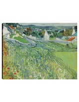 Cuadro Decorativo - Viñedos De Auvers (1890)- Vincent Van Gogh - Paisaje - 77x102 - Impresión En Lienzo - Fine Art Tj