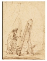 Cuadro Decorativo - Un Artista En Su Estudio (1630)- Rembrandt Van Rijn - Abstracto - 77x102 - Impresión En Lienzo - Fine Art Tj