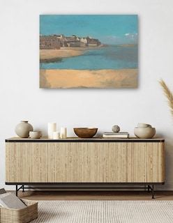 Foto 5 | Foto 5 | Cuadro Decorativo - Pueblo Junto Al Mar En Bretaña- Odilon Redon - Religión - 69x92 - Impresión En Lienzo - Fine Art Tj