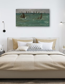 Foto 5 | Foto 5 | Cuadro Decorativo - Barcos En Berck-sur-mer (1873)- Edouard Manet - Costa - 34x64 - Impresión En Lienzo - Fine Art Tj
