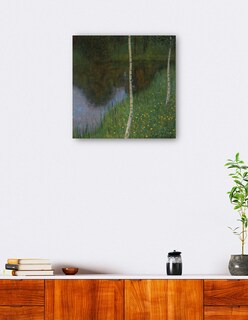 Foto 5 | Foto 5 | Cuadro Decorativo - A Orillas Del Lago Con Abedules- Gustav Klimt - Paisaje - 105x105 - Impresión En Lienzo - Fine Art Tj