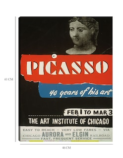 Foto 6 | Foto 6 | Cuadro Decorativo - Picasso–40 Años De Su Arte (1936)- Picasso - Frases - 46x61 - Impresión En Lienzo - Fine Art Tj