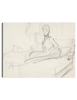 Foto 1 | Foto 1 | Cuadro Decorativo - Señora En La Mesa De Té- John Singer Sargent - Fotografía - 46x61 - Impresión En Lienzo - Fine Art Tj