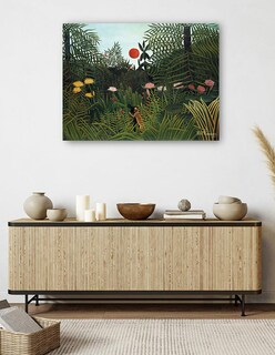 Foto 5 | Foto 5 | Cuadro Decorativo - Tigre En Una Tormenta Tropical (1891)- Henri Rousseau - Paisaje - 77x102 - Impresión En Lienzo - Fine Art Tj
