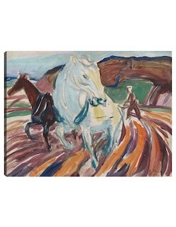 Foto 1 | Foto 1 | Cuadro Decorativo - Caballos Arando (1929)- Edvard Munch - Abstracto - 69x92 - Impresión En Lienzo - Fine Art Tj