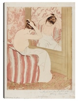 Cuadro Decorativo - El Peinado (1890-1891)- Mary Cassatt - Fotografía - 28x36 - Impresión En Lienzo - Fine Art Tj