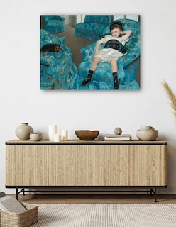 Foto 5 | Foto 5 | Cuadro Decorativo - Niña En Un Sillón Azul- Mary Cassatt - Religión - 46x61 - Impresión En Lienzo - Fine Art Tj