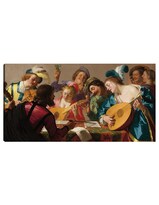 Cuadro Decorativo - El Concierto- Gerrit Van Honthorst - Fotografía - 46x89 - Impresión En Lienzo - Fine Art Tj