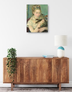 Foto 2 | Foto 2 | Cuadro Decorativo - Mujer Con Un Gato- Pierre-auguste Renoir - Fotografía - 28x36 - Impresión En Lienzo - Fine Art Tj