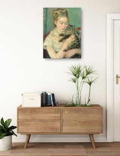 Foto 3 | Foto 3 | Cuadro Decorativo - Mujer Con Un Gato- Pierre-auguste Renoir - Fotografía - 28x36 - Impresión En Lienzo - Fine Art Tj