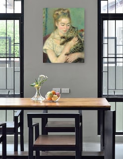 Foto 4 | Foto 4 | Cuadro Decorativo - Mujer Con Un Gato- Pierre-auguste Renoir - Fotografía - 28x36 - Impresión En Lienzo - Fine Art Tj