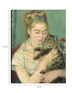Foto 6 | Foto 6 | Cuadro Decorativo - Mujer Con Un Gato- Pierre-auguste Renoir - Fotografía - 28x36 - Impresión En Lienzo - Fine Art Tj