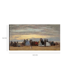 Foto 6 | Foto 6 | Cuadro Decorativo - La Playa De Villerville- Eugène Boudin - Fotografía - 54x102 - Impresión En Lienzo - Fine Art Tj
