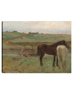 Foto 1 | Foto 1 | Cuadro Decorativo - Caballos En Una Pradera- Edgar Degas - Religión - 28x36 - Impresión En Lienzo - Fine Art Tj