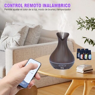 Foto 2 | Foto 2 | Humidificador Difusor Ultrasónico 400ml Luces Control Remoto Chocolate Oscuro