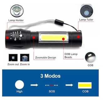 Foto 2 | Foto 2 | Lámpara Táctica Recargable Led 2000l Belug 4 Piezas