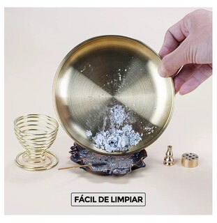 Foto 4 | Foto 4 | Quemador De Incienso Y Porta Palo Santo Con Cenicero 4 En 1 Dorado Blanco