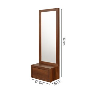 Foto 5 | Foto 5 | Espejo De Cuerpo Completo / De Pie Con 1 Cajón Color Nogal - Madera Industrializada