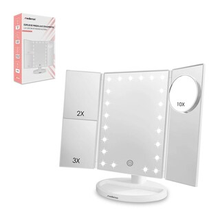 Foto 4 | Foto 4 | Espejo Para Maquillaje Aumentos Luz Led Carga Usb O Baterías Aaa, Redlemon, Blanco, 81364