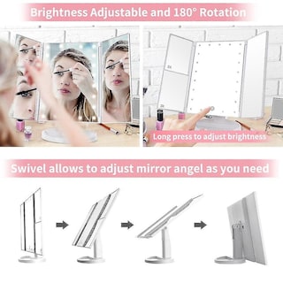 Foto 5 | Foto 5 | Espejo De Maquillaje Huoguo Pantalla Táctil Led De 22 Luces 3 Veces - Venta Internacional.