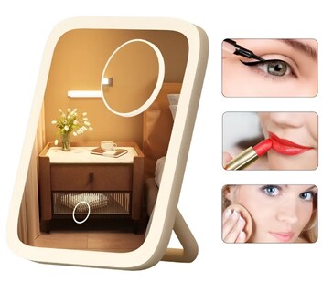 Foto 1 | Foto 1 | Espejo De Maquillaje Led De 3 Niveles Recargable 360 Grados