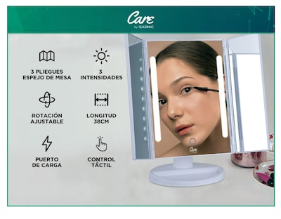 Foto 2 | Foto 2 | Espejo De Maquillaje Luces Led De 3 Niveles Recargable Usb