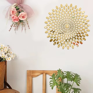 Foto 2 | Foto 2 | Vinilo Decorativo Dorado con Acabado de Espejo con Diseño de Sol de 56 x 56 cm