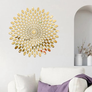 Foto 3 | Foto 3 | Vinilo Decorativo Dorado con Acabado de Espejo con Diseño de Sol de 56 x 56 cm