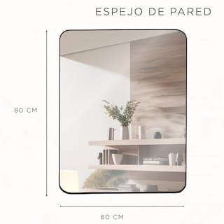 Foto 5 | Foto 5 | Espejo Rectangular Gravita con Marco de Aluminio Negro Mate