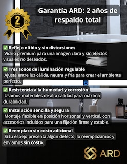 Foto 7 | Foto 7 | Espejo para Baño de Pared con Luz LED Redondo ARD GLG 90 cm 3 Tonos Regulables