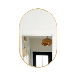 Foto 1 | Foto 1 | Espejo Ovalado de Aluminio Dorado Mate 60x80cm Marca Gravita