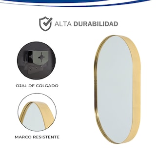 Foto 4 | Foto 4 | Espejo Ovalado de Aluminio Dorado Mate 60x80cm Marca Gravita