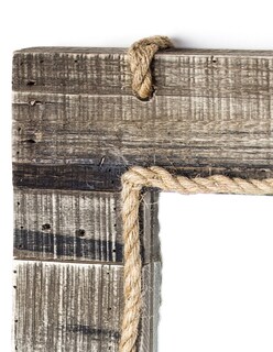 Foto 3 | Foto 3 | Espejo Rectangular Rústico De Tablón De Madera Con Cuerda Incrustada
