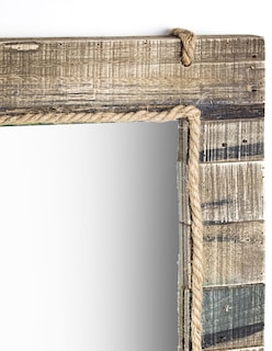 Foto 4 | Foto 4 | Espejo Rectangular Rústico De Tablón De Madera Con Cuerda Incrustada