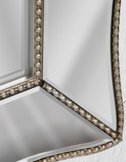 Foto 3 | Foto 3 | Espejo Decorativo Con Marco Festoneado De Cristal Con Cuentas Plateadas Champán