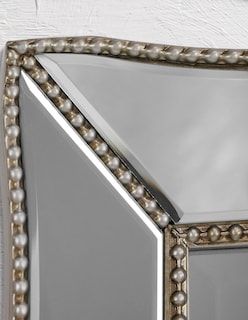 Foto 4 | Foto 4 | Espejo Decorativo Con Marco Festoneado De Cristal Con Cuentas Plateadas Champán