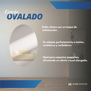 Foto 3 | Foto 3 | Espejo Ovalado Sin Marco 60x120cm Decorativo Pared Comedor
