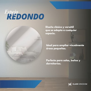 Foto 3 | Foto 3 | Espejo Redondo Sin Marco 60cm Decorativo Pared Baño Comedor