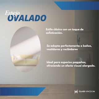 Foto 3 | Foto 3 | Espejo Ovalado Sin Marco 70x120cm Decorativo Pared Comedor