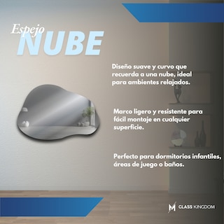 Foto 3 | Foto 3 | Espejo Nube Sin Marco Glass Kingdom 60 x 90 cm